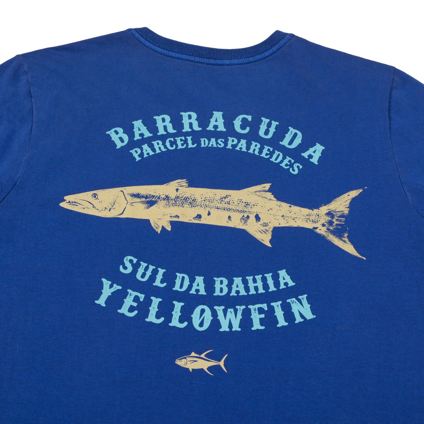 Camisa Yellowfin Barracuda Azul Estonada