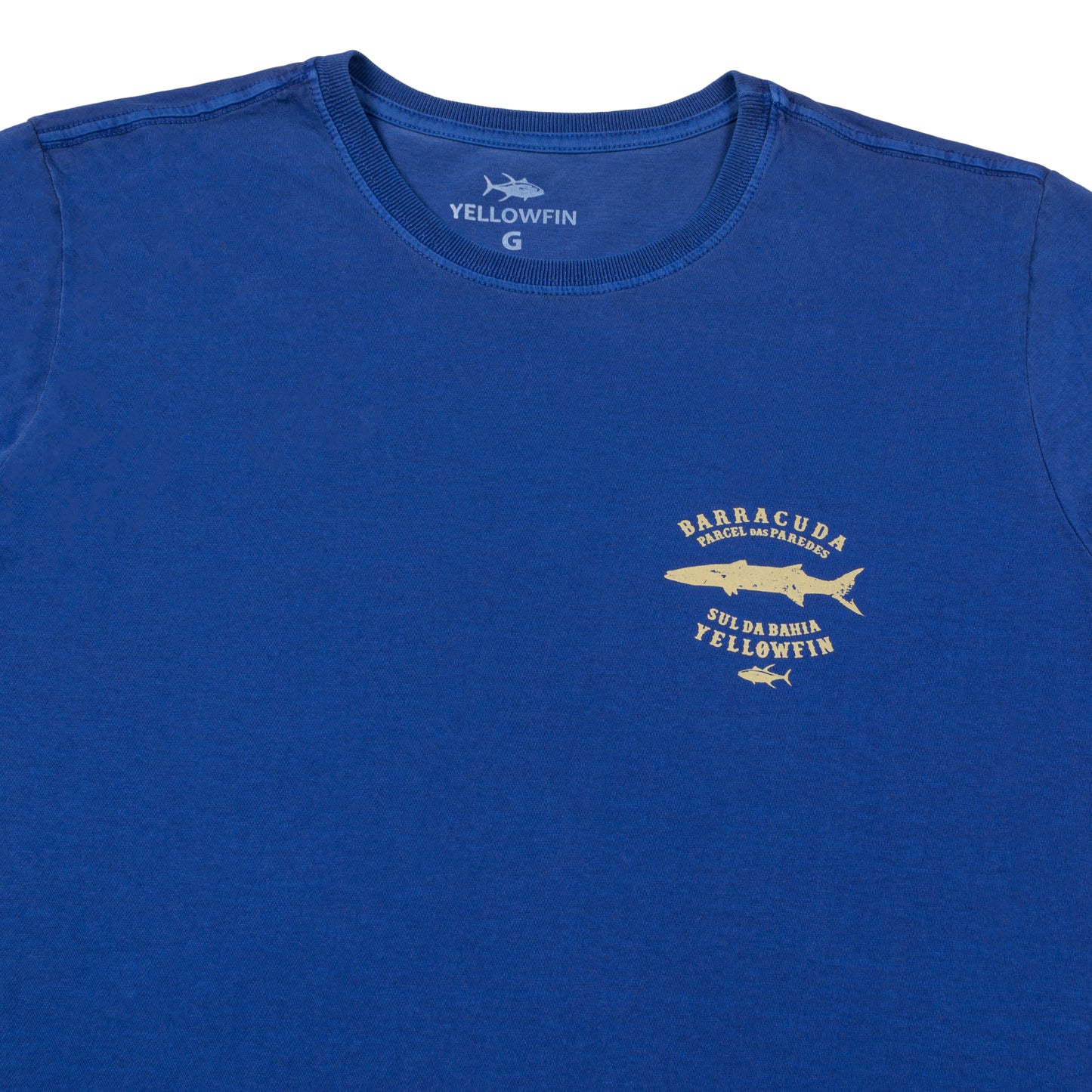 Camisa Yellowfin Barracuda Azul Estonada